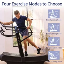 RUNOW Curved Treadmill Non-Electric Commercial Home Running Machine Black