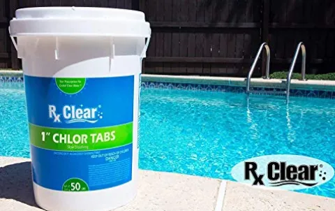 Rx Clear 1-Inch Stabilized Chlorine Tablets for Pools & Spas UV Protected 1200 Lbs
