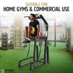 RYAN SHERWOOD Power Tower – Commercial Chin Dip Station with Vertical Knee Raise, 275 lb Capacity