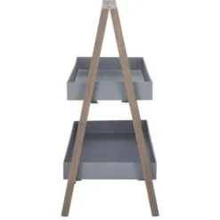 Safavieh Outdoor Collection Danser 2-Tier Shelf Dark Walnut/Grey