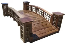 SamsGazebos 7 ft Trellis Garden Bridge with 4 Trellis Posts Brown