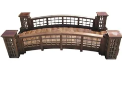 SamsGazebos 7 ft Trellis Garden Bridge with 4 Trellis Posts Brown