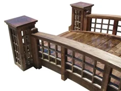 SamsGazebos 7 ft Trellis Garden Bridge with 4 Trellis Posts Brown