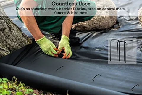 Sandbaggy 2 Inch Extra Wide Landscape Staples 9 Gauge Heavy Duty Silver (5000 Staples)