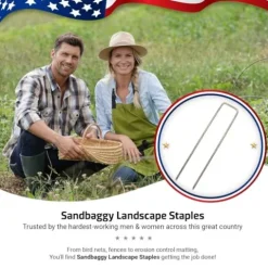 Sandbaggy 10,000-Count Rust-Free 6-Inch Landscape Staples Galvanized Garden Stakes