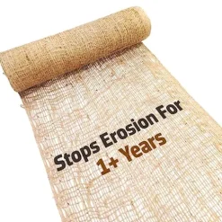 Sandbaggy Jute Netting Roll – 225 ft Length x 4 ft Width – Erosion Control (3 Rolls) Brown