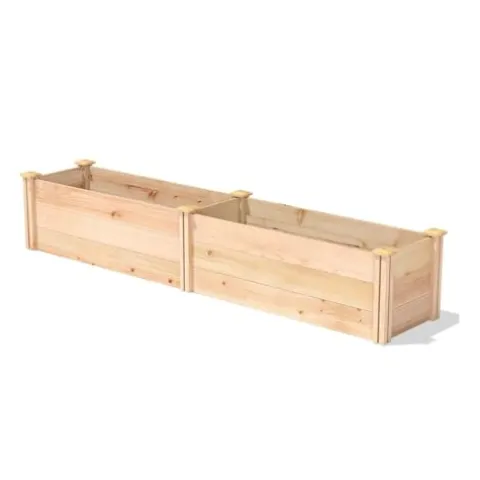 Saranya 18″ Rustic Natural Wood Cedar Raised Bed Planter Box Natural Wood