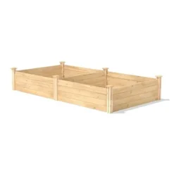Saranya Rustic Cedar Raised Bed Planter Box Natural Wood 96″ L x 48″ W x 14″ H