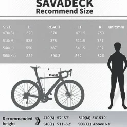 SAVADECK Carbon Disc Road Bike Black
