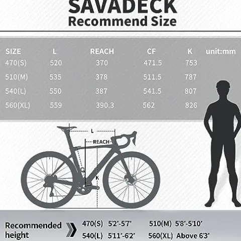 SAVADECK Carbon Disc Road Bike Black