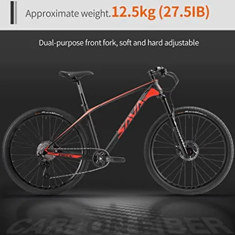 SAVADECK Carbon Fiber Mountain Bike 27.5×17 Black Blue