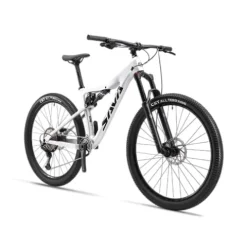 SAVADECK Carbon Fiber Mountain Bike Dual Suspension Bicycle White