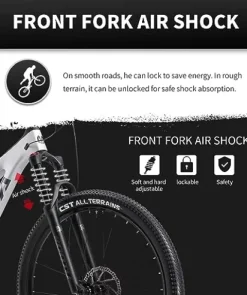 SAVADECK Carbon Fiber Mountain Bike Dual Suspension Bicycle White