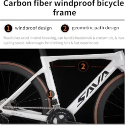 SAVADECK Carbon Fibre Road Bike White