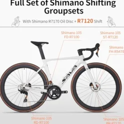 SAVADECK Carbon Fibre Road Bike White