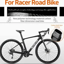 SAVADECK Carbon Gravel Road Bike Shimano GRX400 20-Speed White 54cm