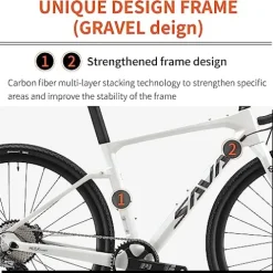 SAVADECK Carbon Gravel Road Bike Black
