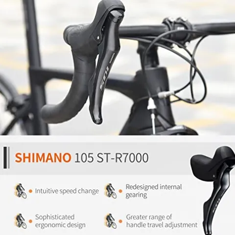 SAVADECK Carbon Road Bike Windwar5.0 with Shimano 105 40-Speed Groupset, Ultra-Light Bicycle New Black