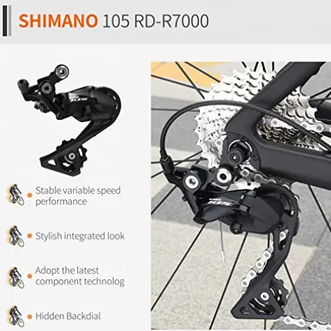 SAVADECK Carbon Road Bike Windwar5.0 with Shimano 105 40-Speed Groupset, Ultra-Light Bicycle New Black