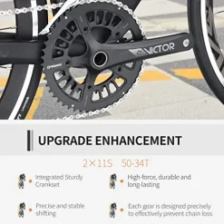 SAVADECK Carbon Road Bike Windwar5.0 with Shimano 105 40-Speed Groupset, Ultra-Light Bicycle New Black