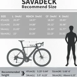 SAVADECK Carbon Road Bike Shimano 105 Di2 7170 Black