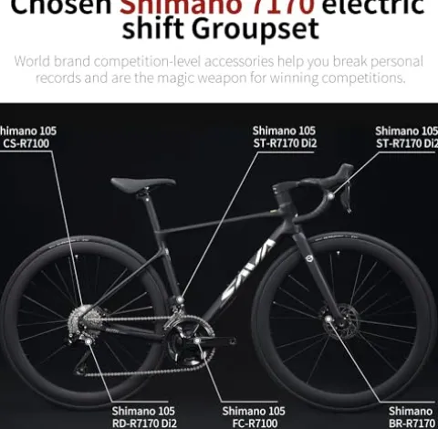 SAVADECK Carbon Road Bike Lightweight 24-Speed Black