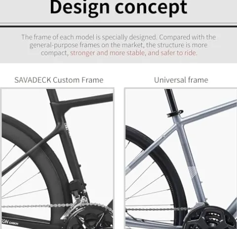 SAVADECK Carbon Road Bike Lightweight 24-Speed Black