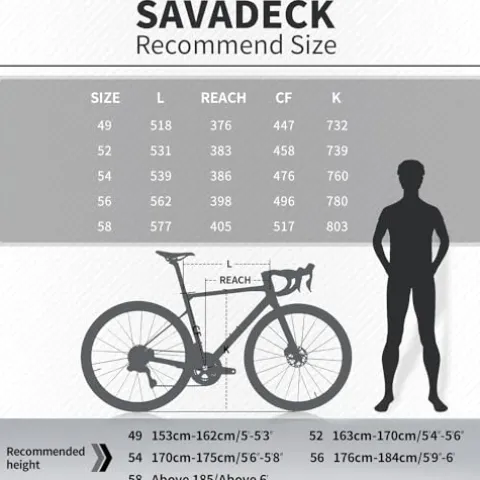 SAVADECK Carbon Road Bike Lightweight 24-Speed Black