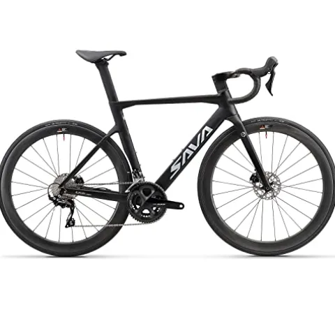 SAVADECK Carbon Road Bike T800 Carbon Fiber Frame 700C Racing Bicycle Shimano 105 R7000 22 Speed Groupset Mechanical Disc Brake Black White