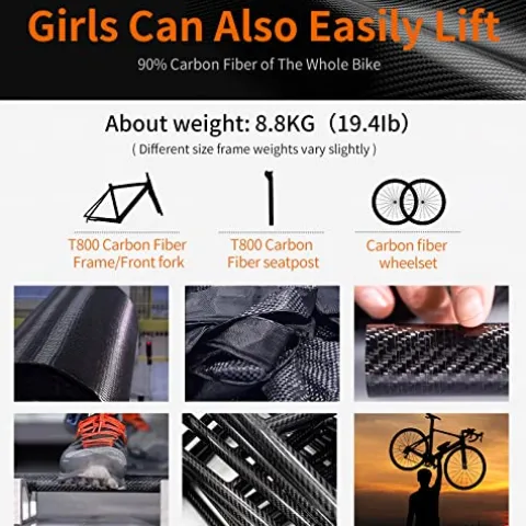 SAVADECK Carbon Road Bike T800 Carbon Fiber Frame 700C Racing Bicycle Shimano 105 R7000 22 Speed Groupset Mechanical Disc Brake Black White