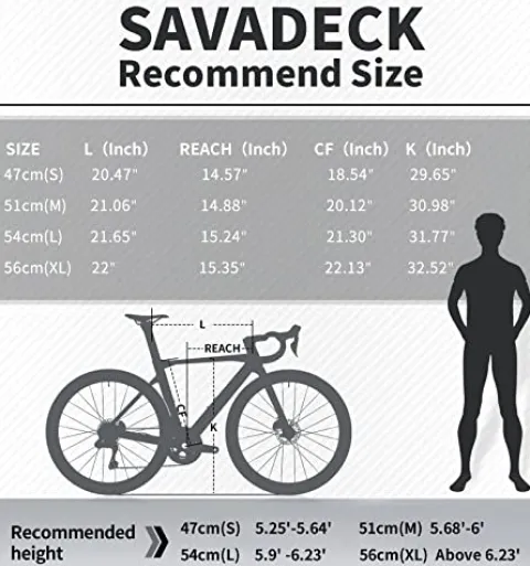 SAVADECK Carbon Road Bike T800 Shimano 105 R7000 22-Speed White