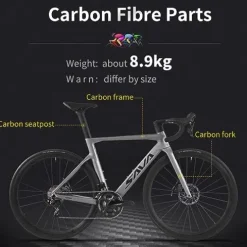 SAVADECK Carbon Road Bike T800 700C 105 R7000 22 Speed Grey