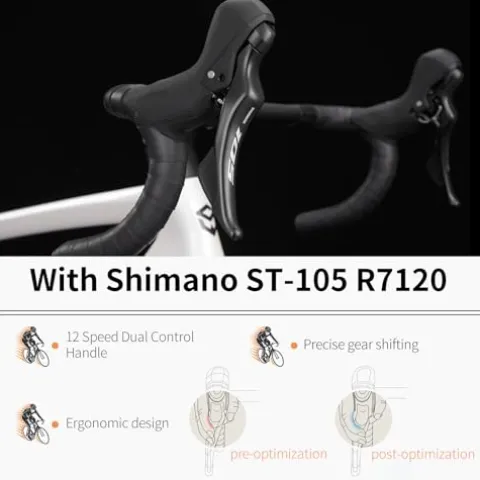 SAVADECK Carbon Road Bike White