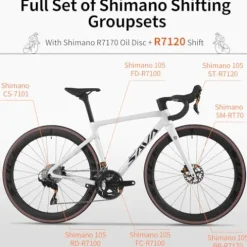 SAVADECK Carbon Road Bike White