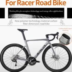 SAVADECK Carbon Road Bike T800 Fiber Frame 700C Racing Bicycle 105 R7000 22 Speed Groupset Mechanical Disc Brake New Green