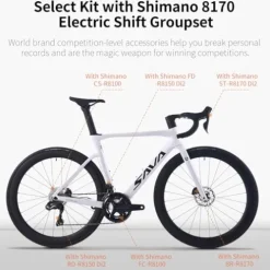 SAVADECK Carbon Siber Road Bike 24-Speed Shimano Ultegra Di2 8170 Black 54cm