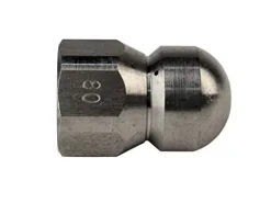 Schieffer Co. 3/8in. x 300ft. 4000 PSI Thermoplastic Sewer Jetter Hose with 8.0 Orifice Button Nose and Rotating Nozzles Clear