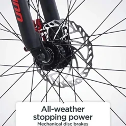 Schwinn Bonafide Mountain Bike Front Suspension 24-Speed 29-Inch Wheels 17-Inch Aluminum Frame Matte Black/Red