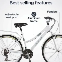 Schwinn Discover Hybrid Bike 21-Speed 28-Inch White