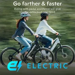 Schwinn Electric Hybrid Bike 18.5-Inch Aluminum Frame Matte Black