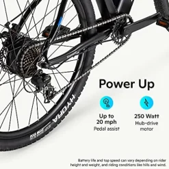 Schwinn Electric Hybrid Bike 18.5-Inch Aluminum Frame Matte Black