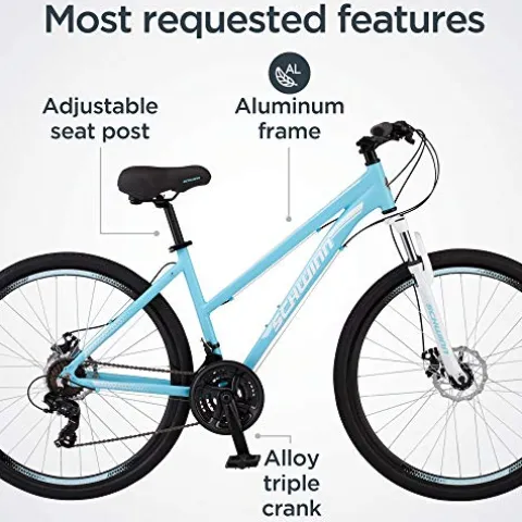 Schwinn GTX 2.0 Comfort Adult Hybrid Bike Light Blue