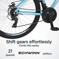 Schwinn GTX 2.0 Comfort Adult Hybrid Bike Light Blue