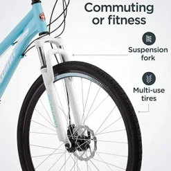 Schwinn GTX 2.0 Comfort Adult Hybrid Bike Light Blue