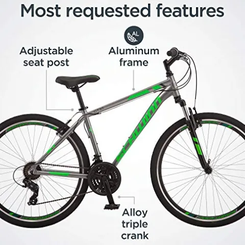 Schwinn GTX 1.0 Comfort Hybrid Bike for Men and Women 700c Grey