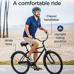 Schwinn Huron Adult Beach Cruiser Bike 26-Inch Black