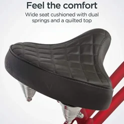 Schwinn Huron Adult Beach Cruiser Bike 26-Inch Red