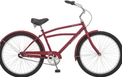 Schwinn Huron Adult Beach Cruiser Bike 26-Inch Red