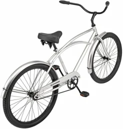 Schwinn Huron Adult Beach Cruiser Bike 26-Inch Silver
