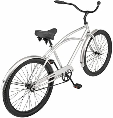 Schwinn Huron Adult Beach Cruiser Bike 26-Inch Silver